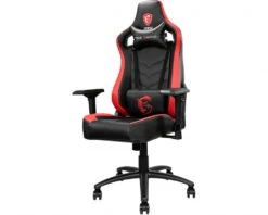 MSI MAG CH110 Gaming Chair 'Black And Red With Carbon Fiber Design, Steel Frame, Reclinable Backrest, Adjustable 4D Armrests, Breathable Foam, Ergonomic Headrest Pillow, Lumbar Support Cushion'
