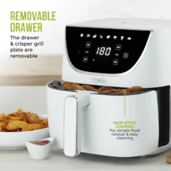 Tower T17127WHT Fryer Single 6 L Stand-alone 1700 W Hot Air Fryer White 9 Tower T17127WHT Fryer Single 6 L Stand-alone 1700 W Hot Air Fryer White -Quality Home Appliances Store 17d4f0c9239d8c9af0df0ae7647bdd82
