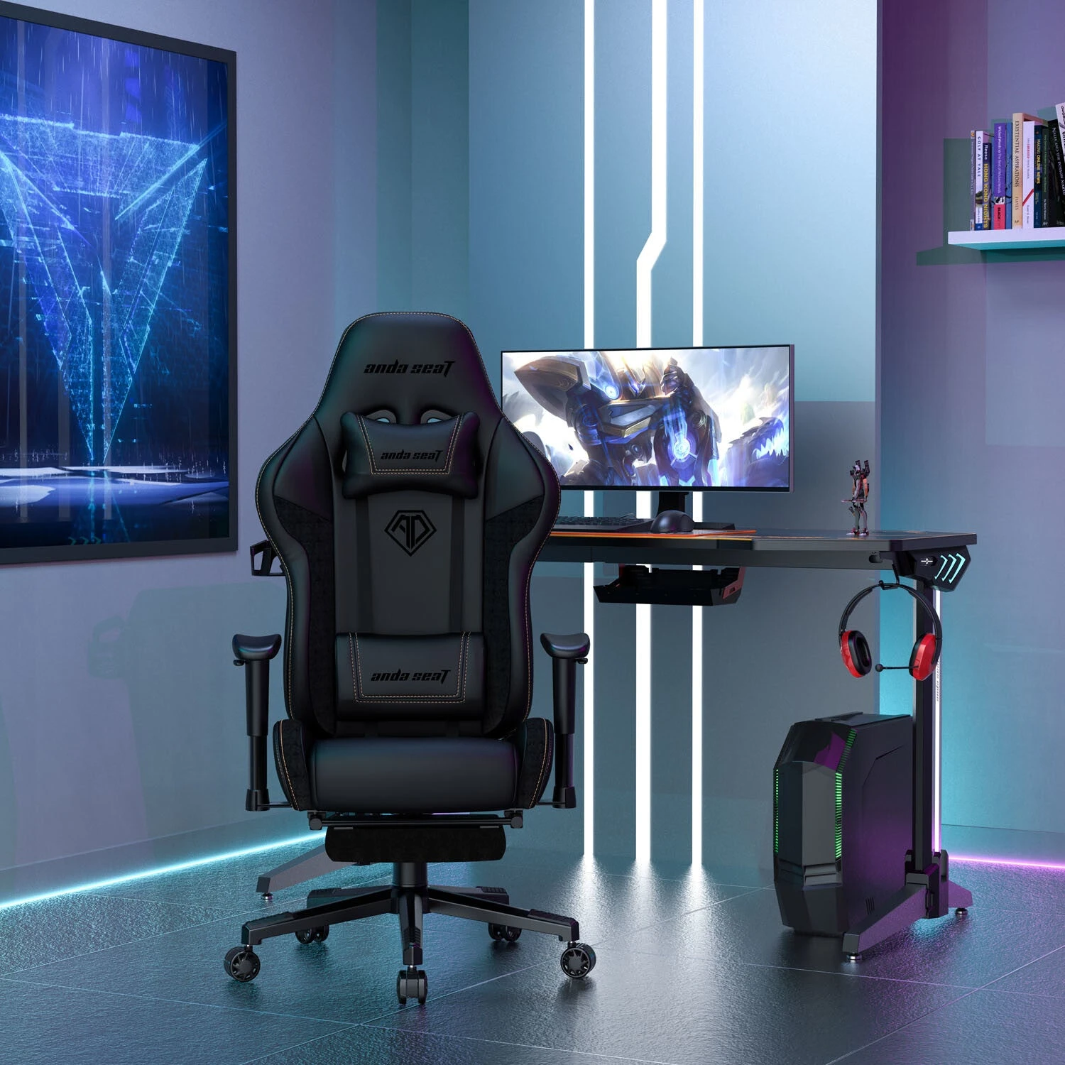 Anda Seat Jungle 2 PC Gaming Chair Upholstered Padded Seat Black, Yellow 12 Anda Seat Jungle 2 PC Gaming Chair Upholstered Padded Seat Black, Yellow - Image 12