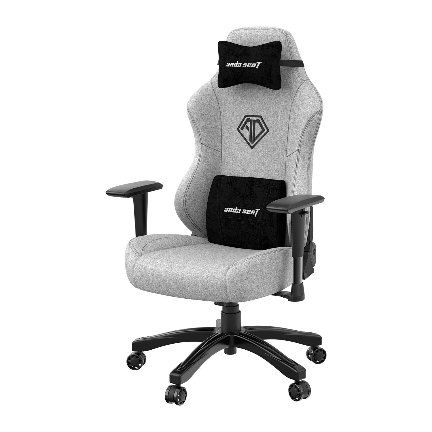 Anda Seat Phantom 3 PC Gaming Chair Upholstered Padded Seat Grey 2 Anda Seat Phantom 3 PC Gaming Chair Upholstered Padded Seat Grey - Image 2