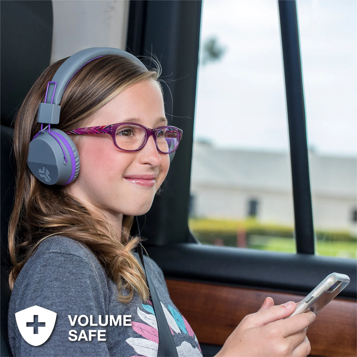 JLab JBuddies Kids Wireless Headphones - Grey/ Blue 5 JLab JBuddies Kids Wireless Headphones - Grey/ Blue - Image 5