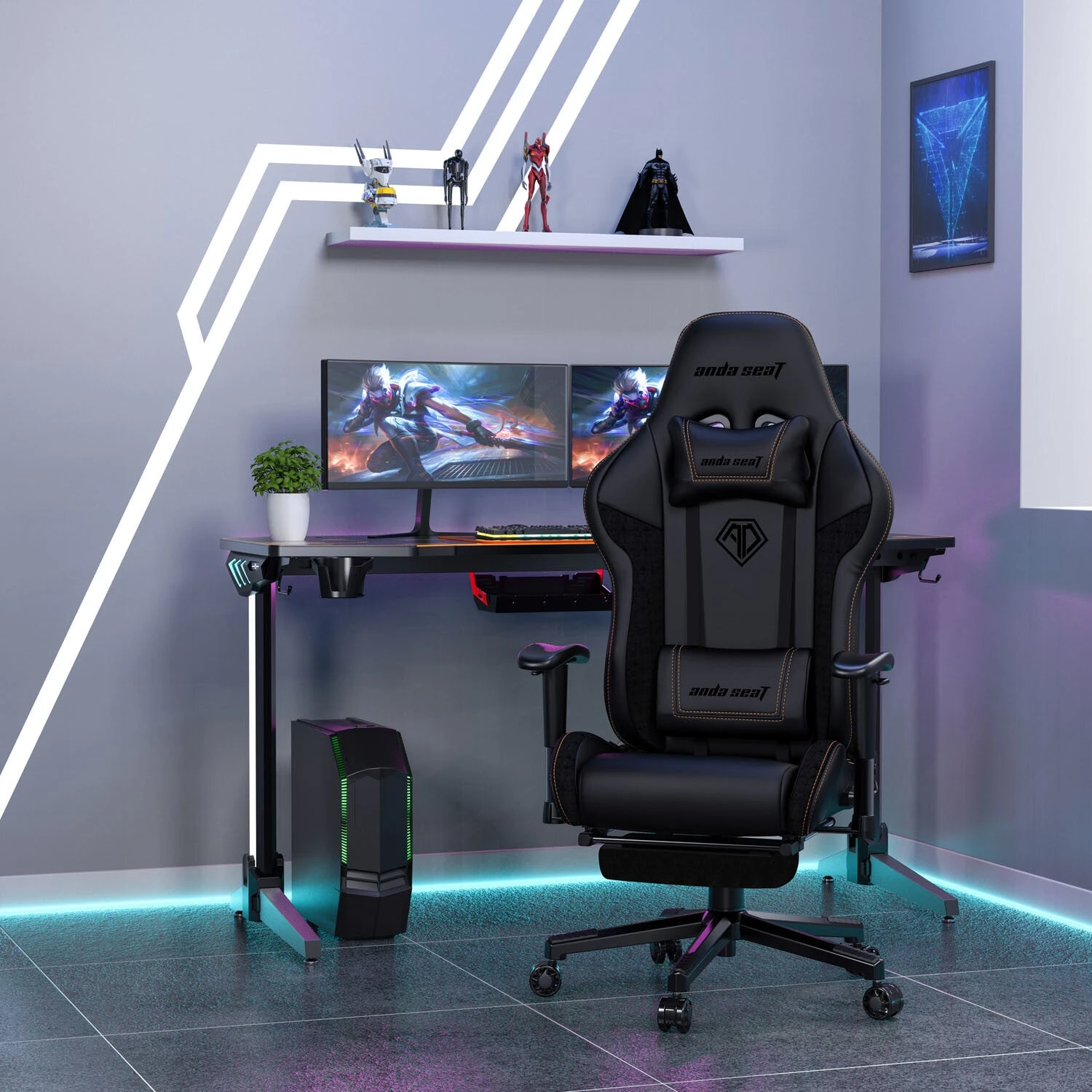 Anda Seat Jungle 2 PC Gaming Chair Upholstered Padded Seat Black, Yellow 10 Anda Seat Jungle 2 PC Gaming Chair Upholstered Padded Seat Black, Yellow - Image 10