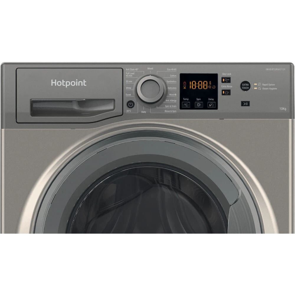 Hotpoint NSWM1045CGGUKN Washing Machine Front-load 10 Kg 1400 RPM Graphite 3 Hotpoint NSWM1045CGGUKN Washing Machine Front-load 10 Kg 1400 RPM Graphite - Image 3