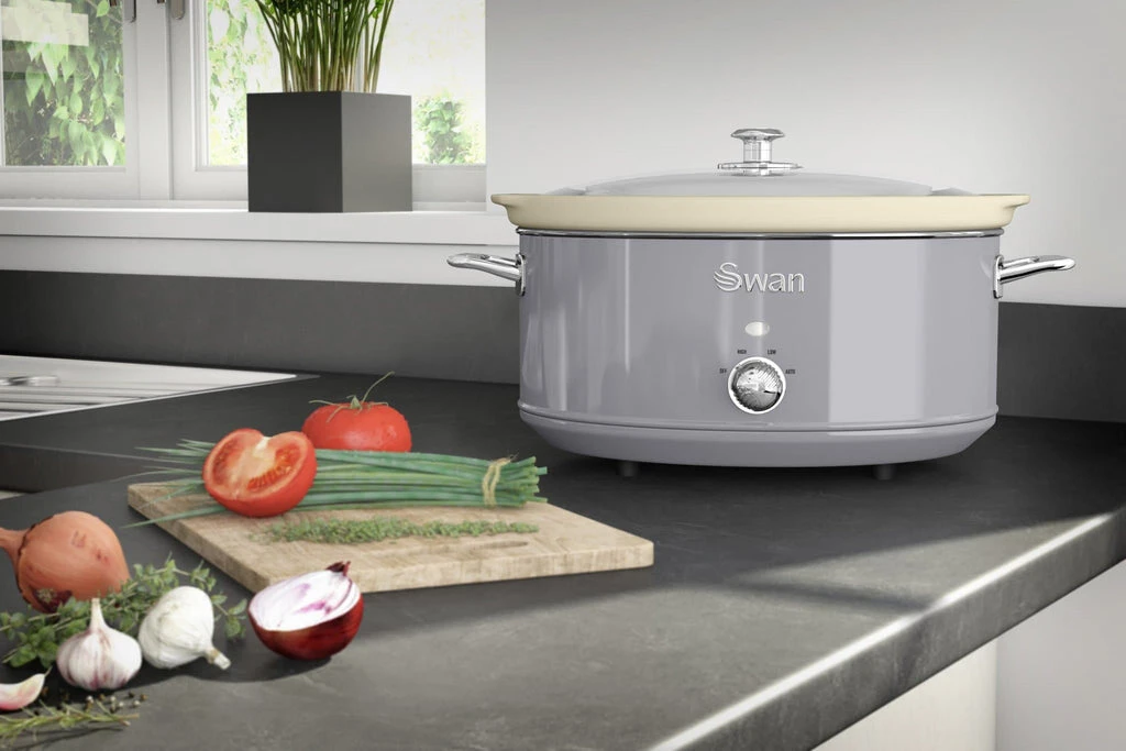 Swan 6.5L Slow Cooker Retro Grey 6 Swan 6.5L Slow Cooker Retro Grey - Image 6