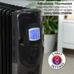 Russell Hobbs RHOFR5003B Electric Space Heater Indoor Black 2500 W Oil Electric Space Heater -Quality Home Appliances Store 66a25316eb4bd650de03985cc2e50846