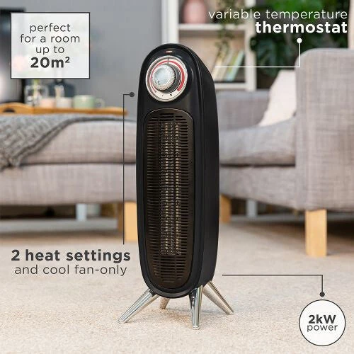 Russell Hobbs RHRETFH1002B Electric Space Heater Indoor Black 2000 W Fan Electric Space Heater 2 Russell Hobbs RHRETFH1002B Electric Space Heater Indoor Black 2000 W Fan Electric Space Heater - Image 2
