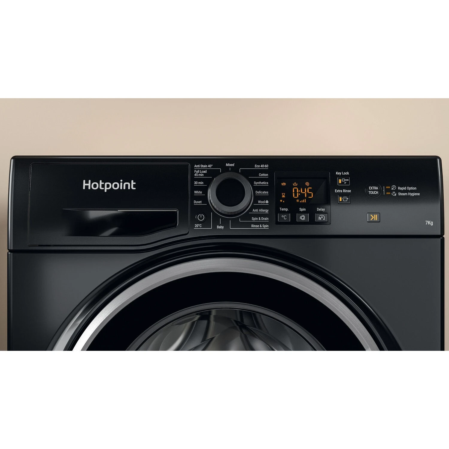 Hotpoint NSWM 743U BS UK N Washing Machine Front-load 7 Kg 1400 RPM Black 4 Hotpoint NSWM 743U BS UK N Washing Machine Front-load 7 Kg 1400 RPM Black - Image 4