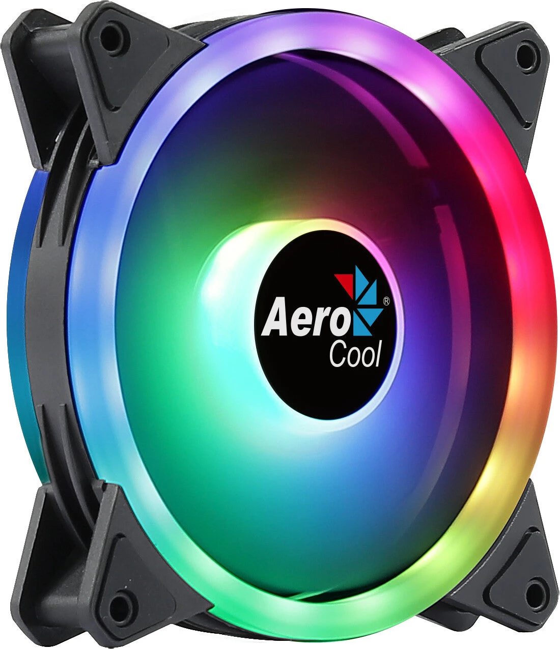Aerocool DUO12 PC Fan 12cm ARGB LED Dual Ring Antivibration 6 Pins Black 1 Aerocool DUO12 PC Fan 12cm ARGB LED Dual Ring Antivibration 6 Pins Black