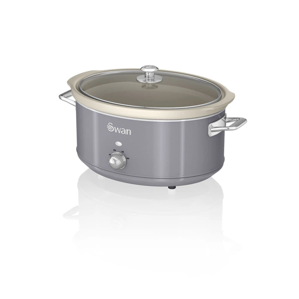 Swan 6.5L Slow Cooker Retro Grey 4 Swan 6.5L Slow Cooker Retro Grey - Image 4
