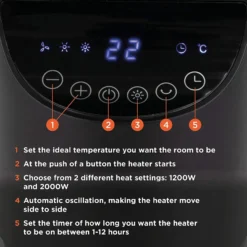 Black & Decker BXSH44007GB 2KW Digital Oscillating Ceramic Tower Heater -Quality Home Appliances Store Black Decker BXSH44007GB 2KW Digital Oscillating Ceramic Tower Heater BLACK DECKER 1691599558379