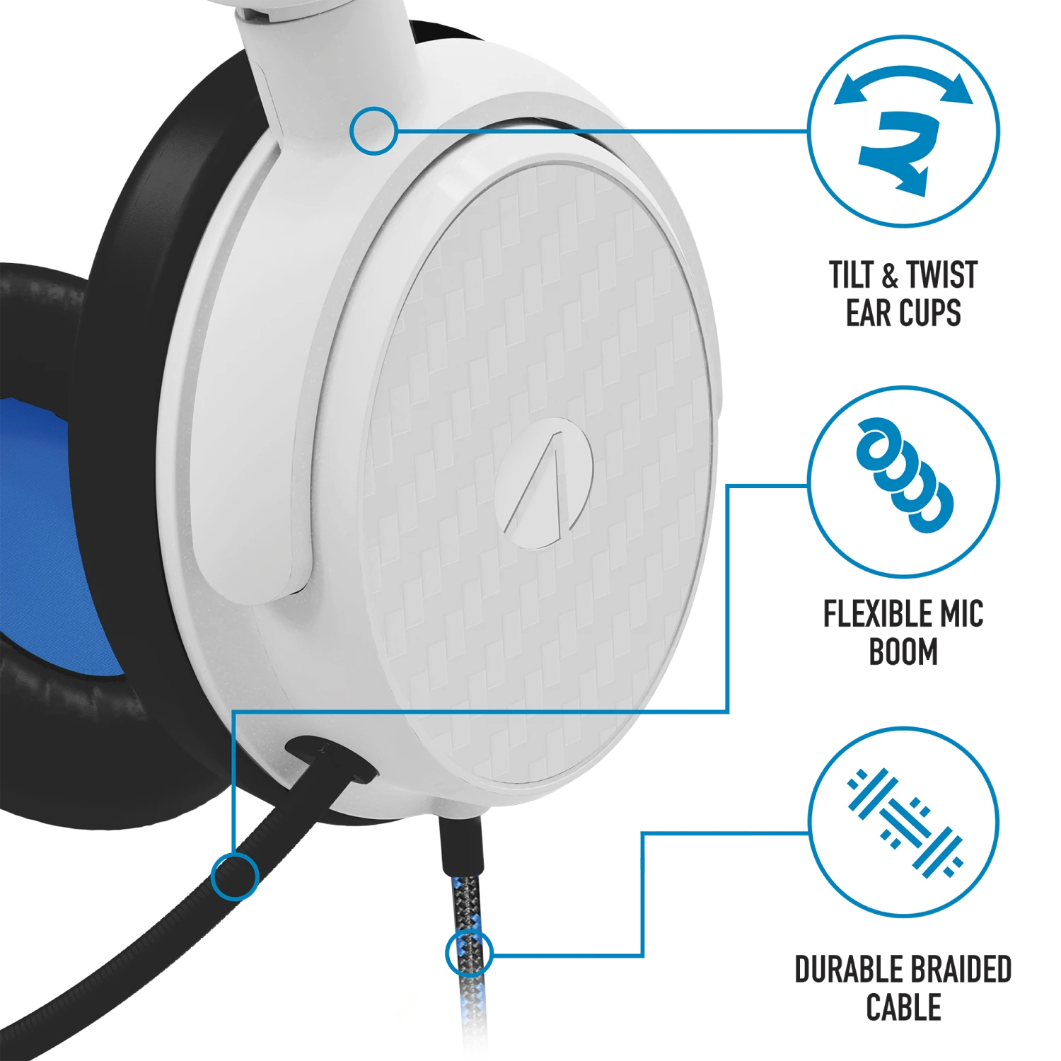 Stealth C6-100 Gaming Headset For PS4/PS5, XBOX, Switch, PC - Blue/White 6 Stealth C6-100 Gaming Headset For PS4/PS5, XBOX, Switch, PC - Blue/White - Image 6