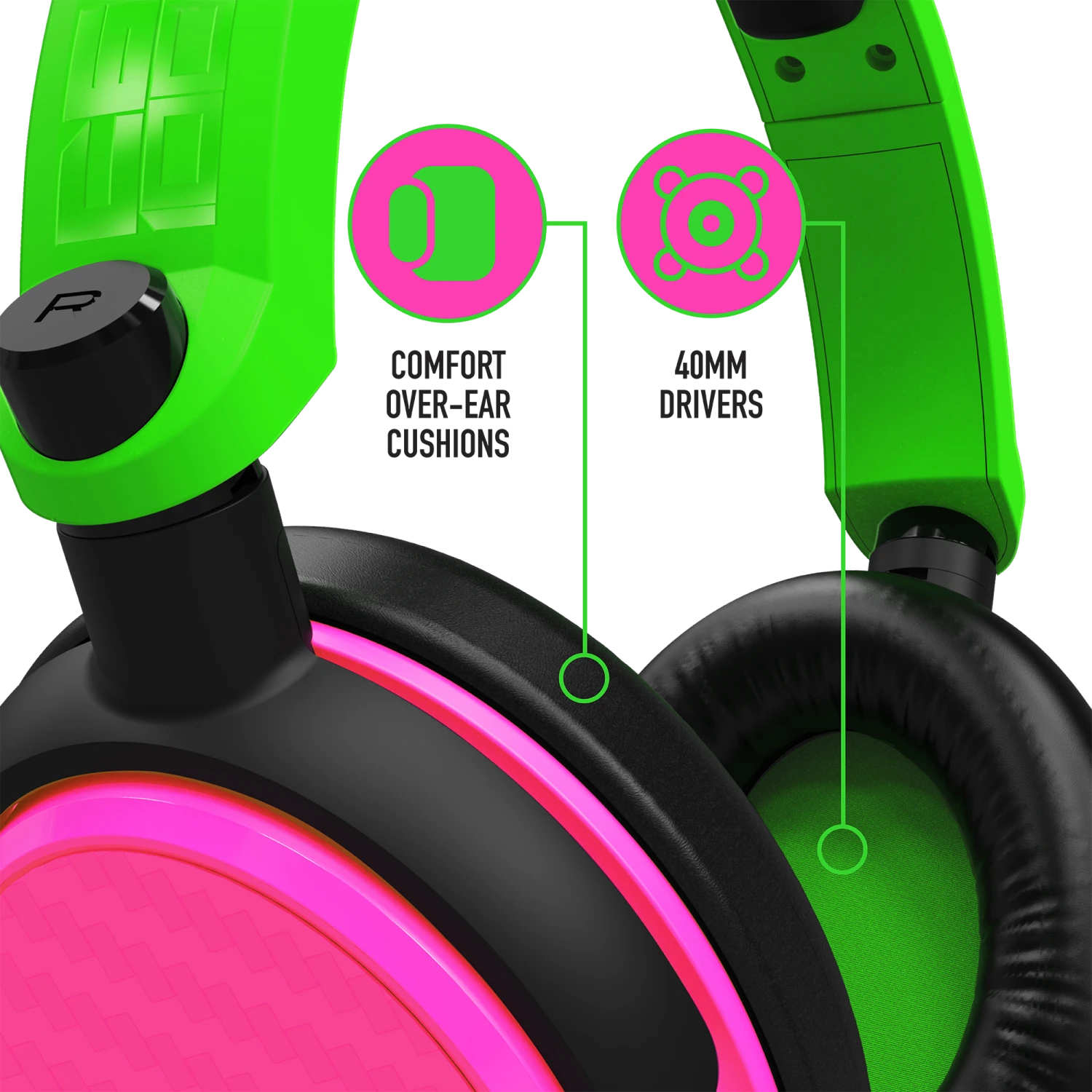 Stealth C6-100 Gaming Headset For Switch, XBOX, PS4/PS5, PC - Neon Green/Pink 5 Stealth C6-100 Gaming Headset For Switch, XBOX, PS4/PS5, PC - Neon Green/Pink - Image 5