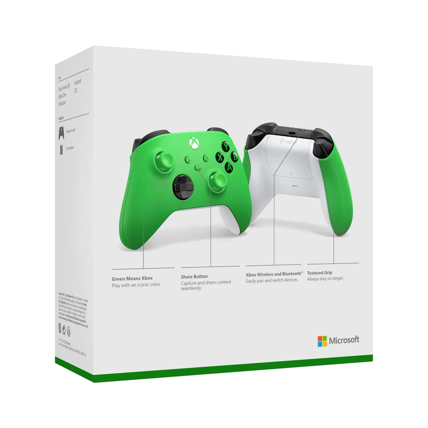 Microsoft Xbox Wireless Controller Green Bluetooth/USB Gamepad Analogue / Digital Android, PC, Xbox One, Xbox Series S, Xbox Series X, IOS 6 Microsoft Xbox Wireless Controller Green Bluetooth/USB Gamepad Analogue / Digital Android, PC, Xbox One, Xbox Series S, Xbox Series X, IOS - Image 6