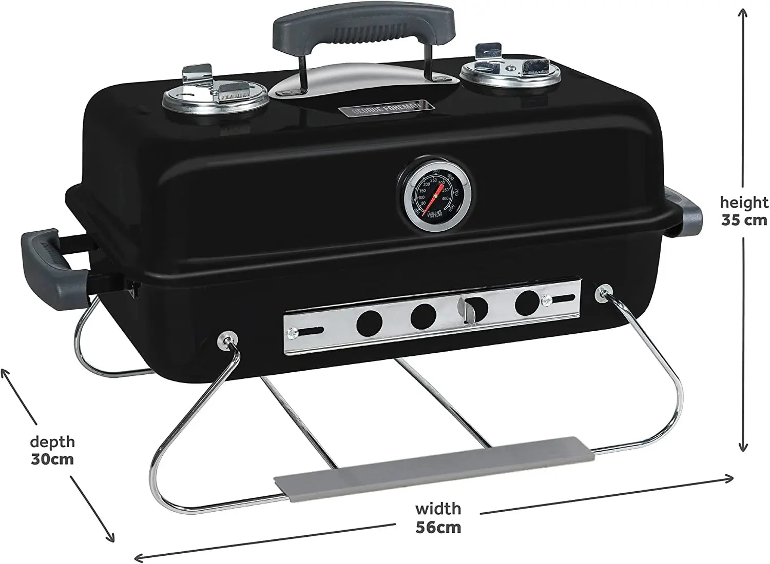 George Foreman GFPTBBQ1004B On-The-Go Portable Charcoal BBQ- Black 12 George Foreman GFPTBBQ1004B On-The-Go Portable Charcoal BBQ- Black - Image 12