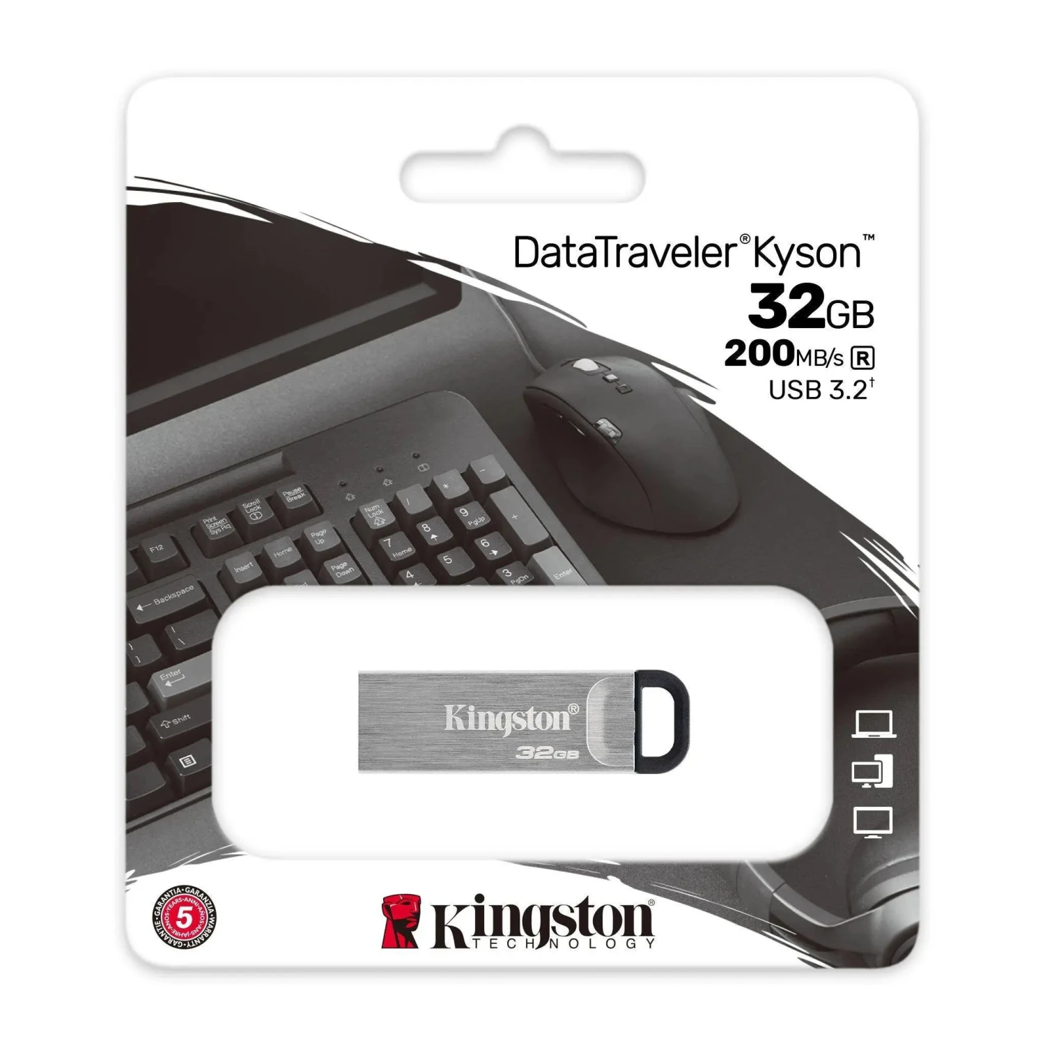 Kingston Technology DataTraveler Kyson USB Flash Drive 32 GB USB Type-A 3.2 Gen 1 (3.1 Gen 1) Silver 3 Kingston Technology DataTraveler Kyson USB Flash Drive 32 GB USB Type-A 3.2 Gen 1 (3.1 Gen 1) Silver - Image 3