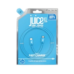 Juice USB Type-C To Apple Lightning Charging Cable 2m - Aqua -Quality Home Appliances Store Packshots 5060579594268JUI CABLE LIGHT TYPEC 2M RND AQA