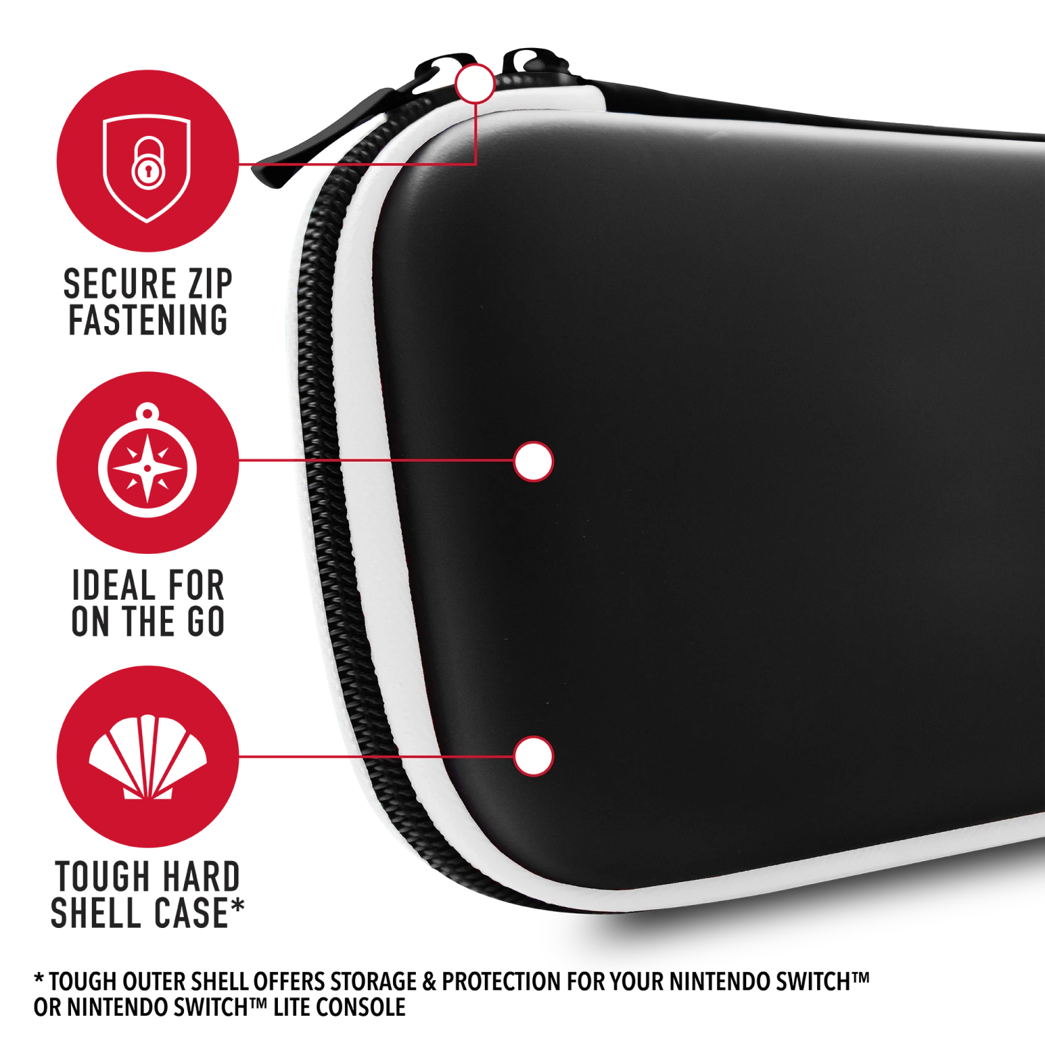 Stealth Hard-Shell Premium Travel Case For Nintendo Switch, Switch Lite & Switch OLED - Black And White 6 Stealth Hard-Shell Premium Travel Case For Nintendo Switch, Switch Lite & Switch OLED - Black And White - Image 6