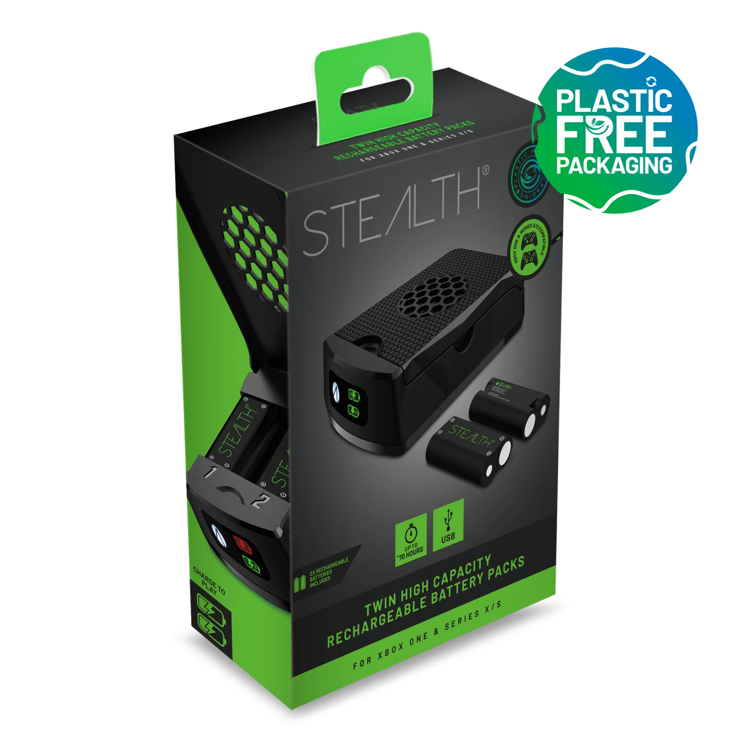 Stealth SX-C10 X Twin Rechargeable Battery Packs For Xbox One, Series S/X - Black 1 Stealth SX-C10 X Twin Rechargeable Battery Packs For Xbox One, Series S/X - Black