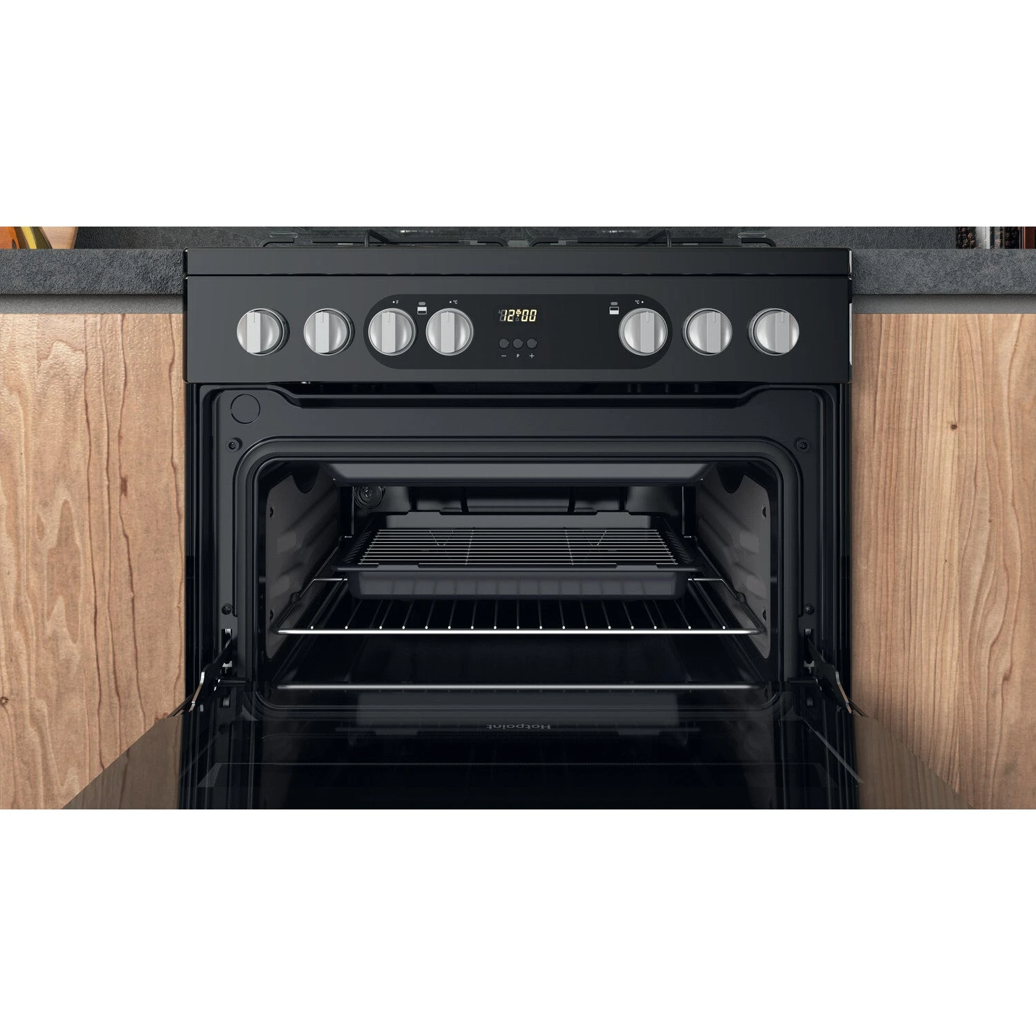 Hotpoint HDM67G9C2CSB/UK Cooker Freestanding Cooker Electric Gas Black A 4 Hotpoint HDM67G9C2CSB/UK Cooker Freestanding Cooker Electric Gas Black A - Image 4