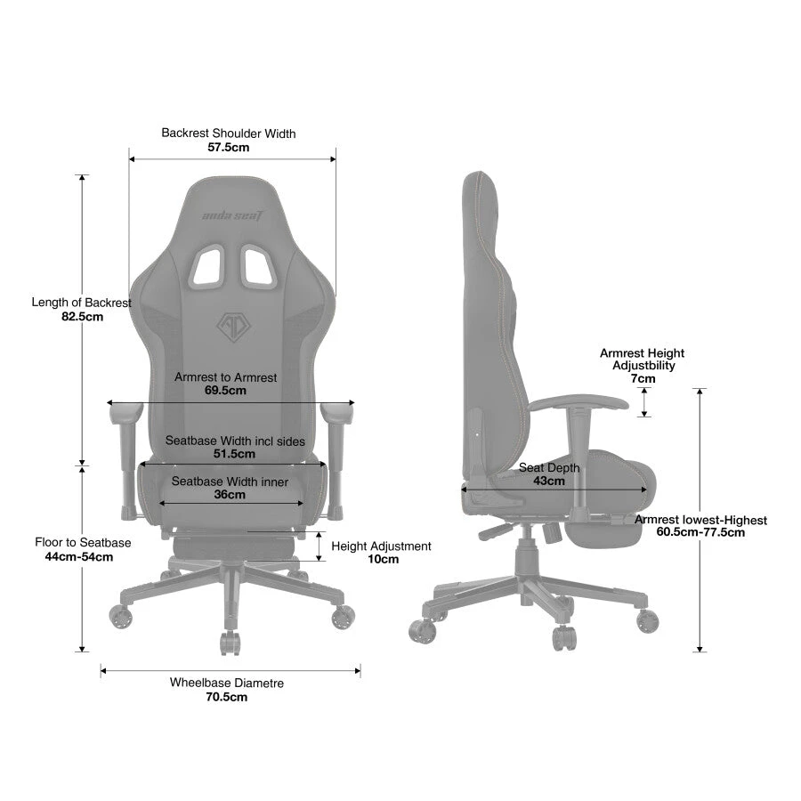 Anda Seat Jungle 2 PC Gaming Chair Upholstered Padded Seat Black, Yellow 14 Anda Seat Jungle 2 PC Gaming Chair Upholstered Padded Seat Black, Yellow - Image 14