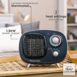 Russell Hobbs RHRETPTC2001G Electric Space Heater Indoor Grey 1500 W Fan Electric Space Heater -Quality Home Appliances Store a6cdd68cea696fca8300f44988712a05