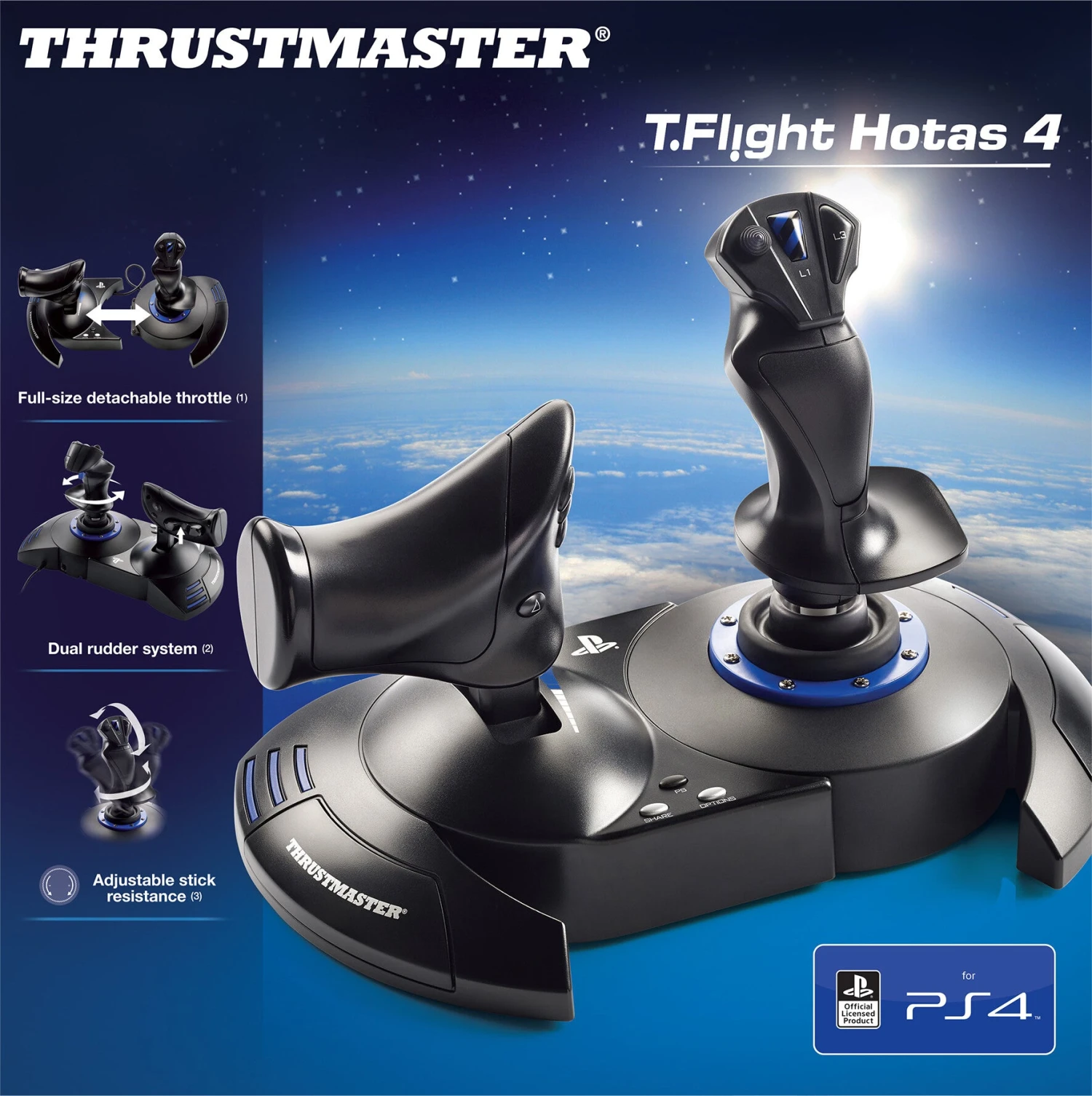 Thrustmaster T.Flight Hotas 4 Black, Blue USB 2.0 Joystick Digital PC, PlayStation 4 14 Thrustmaster T.Flight Hotas 4 Black, Blue USB 2.0 Joystick Digital PC, PlayStation 4 - Image 14