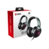 MSI IMMERSE GH50 7.1 Virtual Surround Sound RGB Gaming Headset 'Black With Ambient Dragon Logo, RGB Mystic Light, USB, Inline Audio Controller, 40mm Drivers, Detachable Mic'