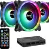 Aerocool DUO12PRO Kit 3xFan 12cm ARGB LED Dual Ring Antivibration 6 Pins Black