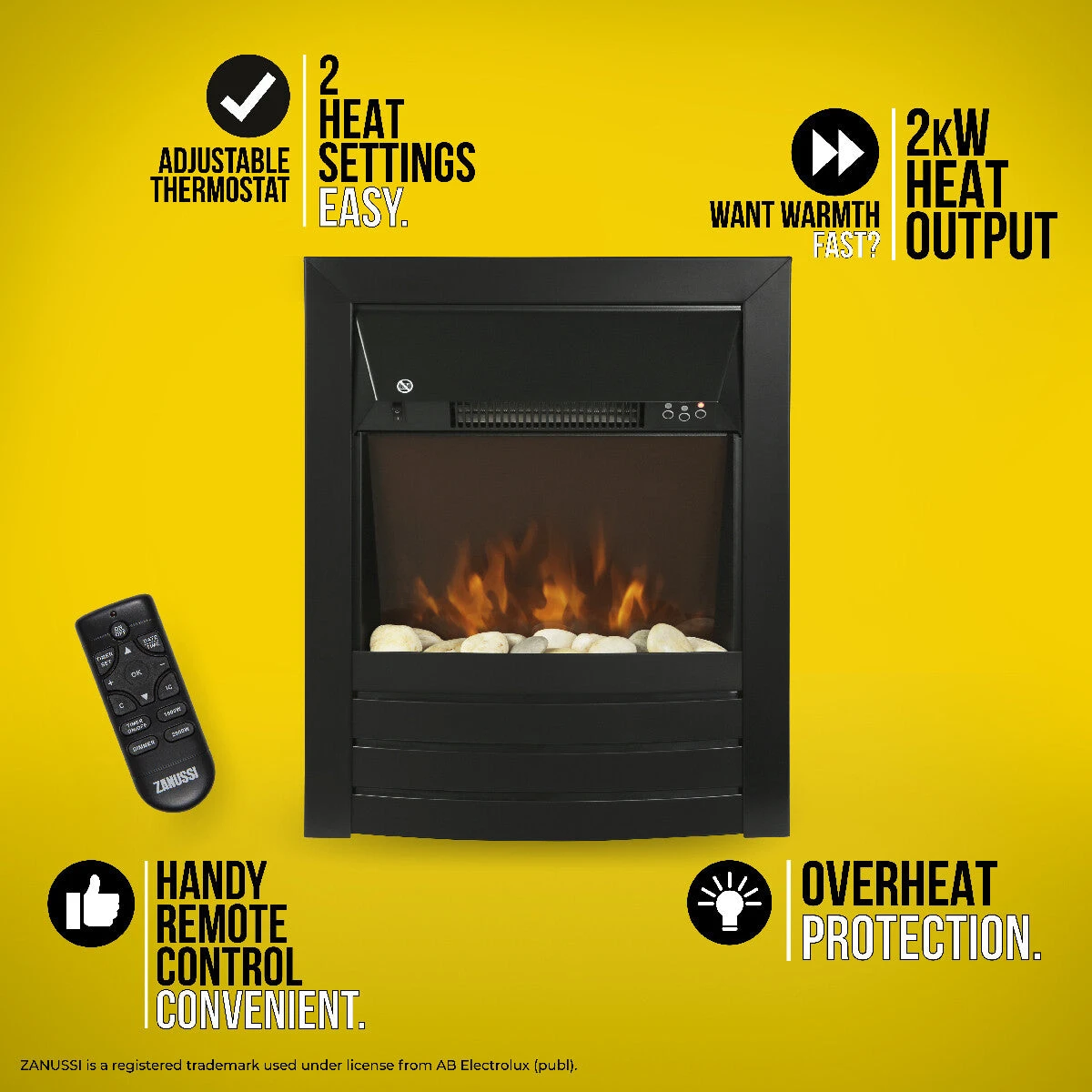 Zanussi ZEFIST1003B Electric Space Heater Indoor Black 2000 W Fan Electric Space Heater 7 Zanussi ZEFIST1003B Electric Space Heater Indoor Black 2000 W Fan Electric Space Heater - Image 7