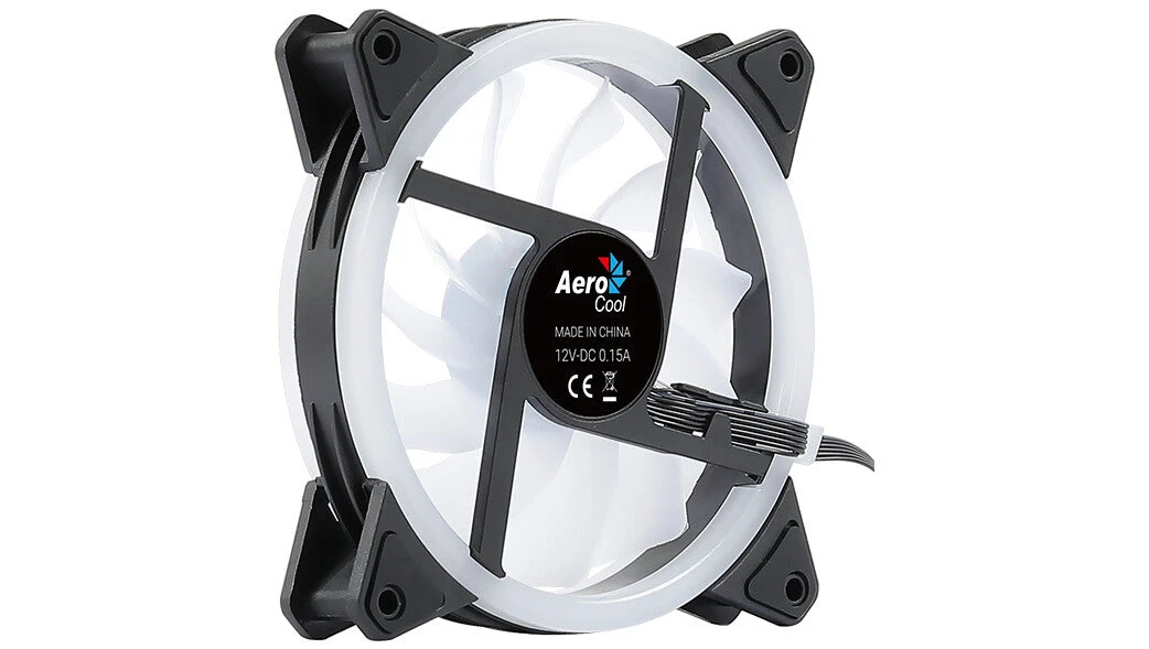 Aerocool DUO12 PC Fan 12cm ARGB LED Dual Ring Antivibration 6 Pins Black 3 Aerocool DUO12 PC Fan 12cm ARGB LED Dual Ring Antivibration 6 Pins Black - Image 3