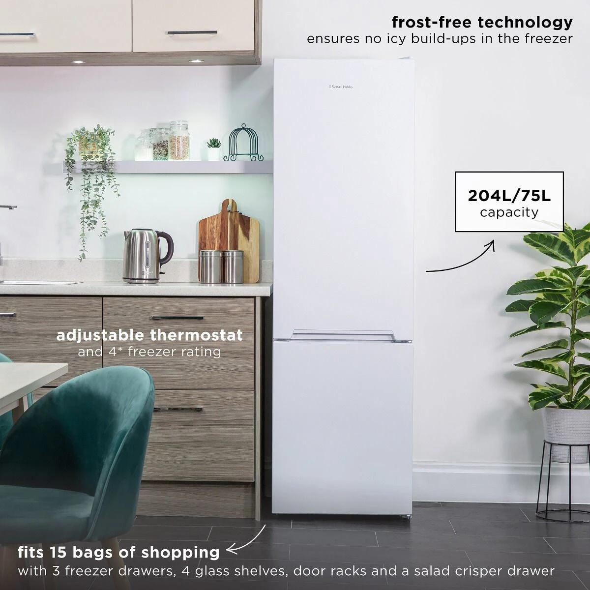 Russell Hobbs RH180FFFF55 Fridge-freezer Freestanding 279 L F White 9 Russell Hobbs RH180FFFF55 Fridge-freezer Freestanding 279 L F White - Image 9