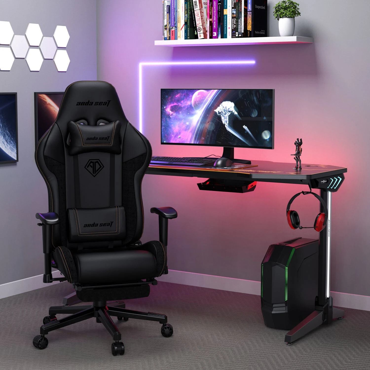 Anda Seat Jungle 2 PC Gaming Chair Upholstered Padded Seat Black, Yellow 11 Anda Seat Jungle 2 PC Gaming Chair Upholstered Padded Seat Black, Yellow - Image 11