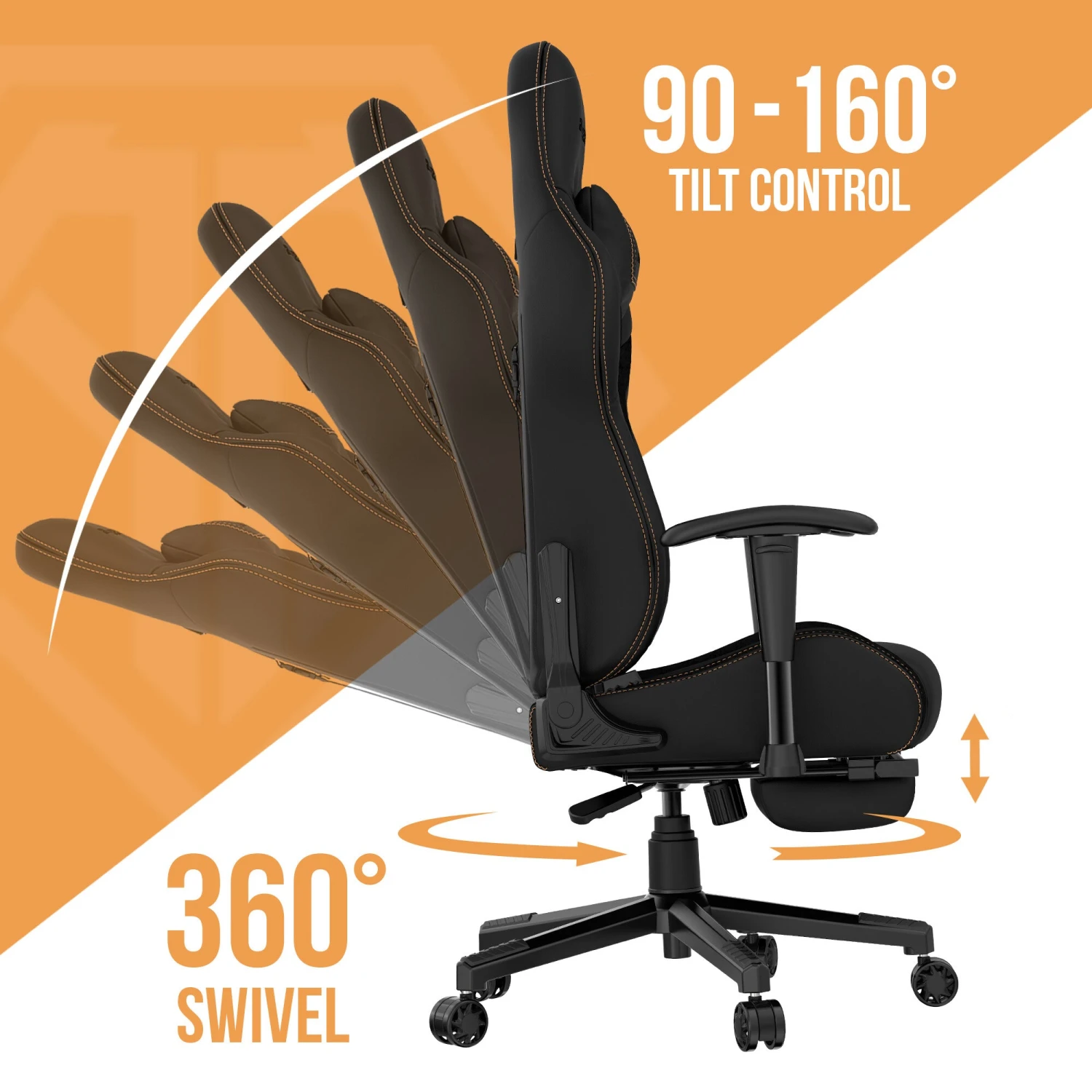 Anda Seat Jungle 2 PC Gaming Chair Upholstered Padded Seat Black, Yellow 20 Anda Seat Jungle 2 PC Gaming Chair Upholstered Padded Seat Black, Yellow - Image 20