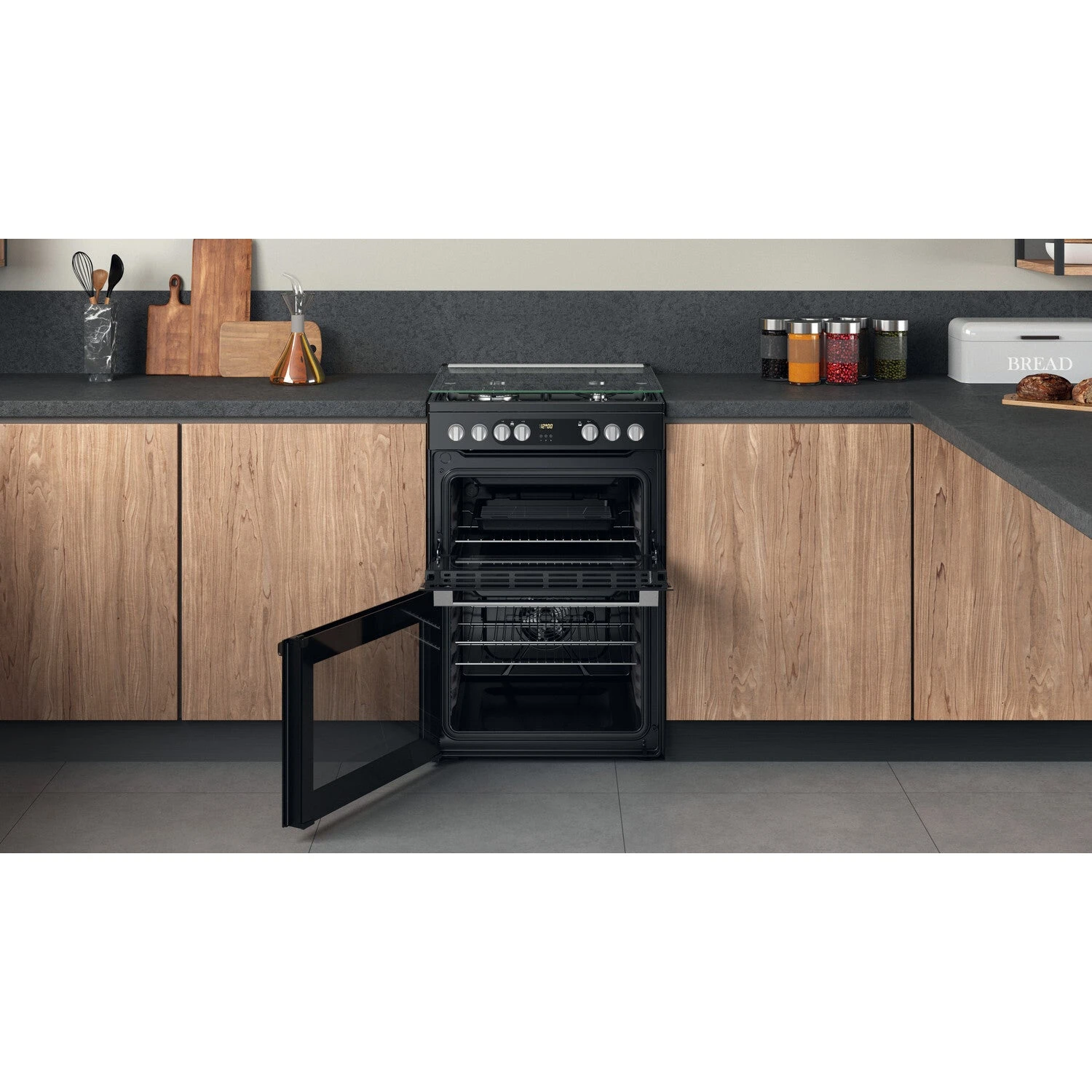 Hotpoint HDM67G9C2CSB/UK Cooker Freestanding Cooker Electric Gas Black A 7 Hotpoint HDM67G9C2CSB/UK Cooker Freestanding Cooker Electric Gas Black A - Image 7