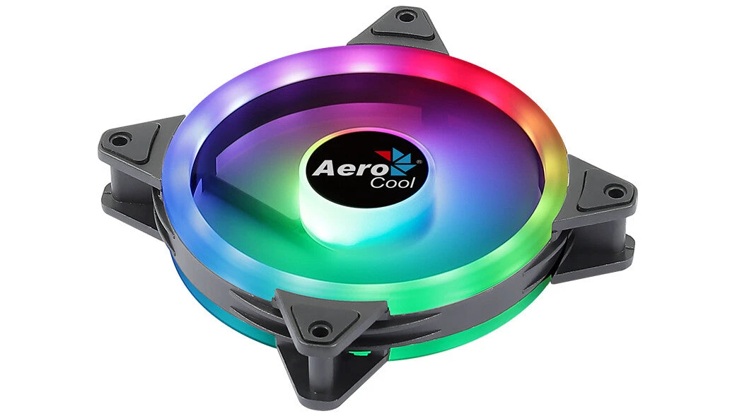 Aerocool DUO12 PC Fan 12cm ARGB LED Dual Ring Antivibration 6 Pins Black 4 Aerocool DUO12 PC Fan 12cm ARGB LED Dual Ring Antivibration 6 Pins Black - Image 4